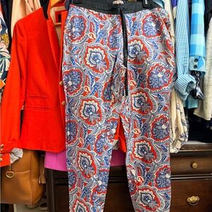 Juicy Couture Red and Blue Paisley Print Pants